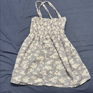 American Eagle Outfitters Black and Gray Pleated Sundress